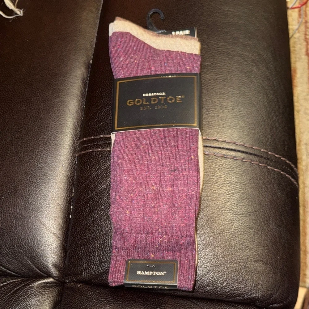 GoldToe Hampton Men's 3-Pair speckled Crew Socks Shoe Size 6-12